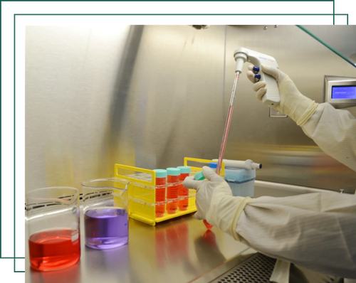 Laboratory technician working with samples